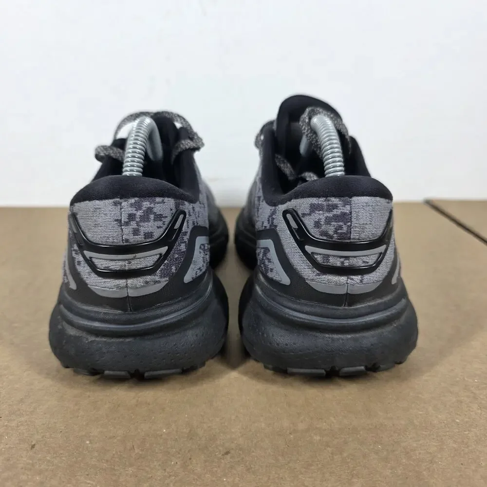 Brooks Ghost 15 Womens Black Gray Camo Size 6 Athletic Running Shoes 1203801B054